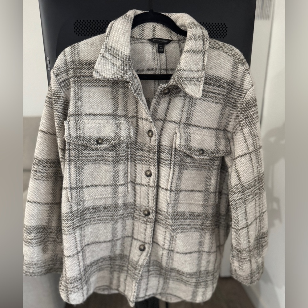 Plaid Button-Up Jacket